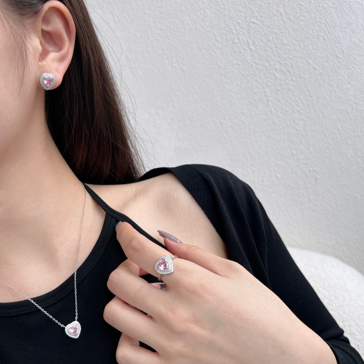 [baslovejewels]Dazzling Heart Shape Lover Earrings