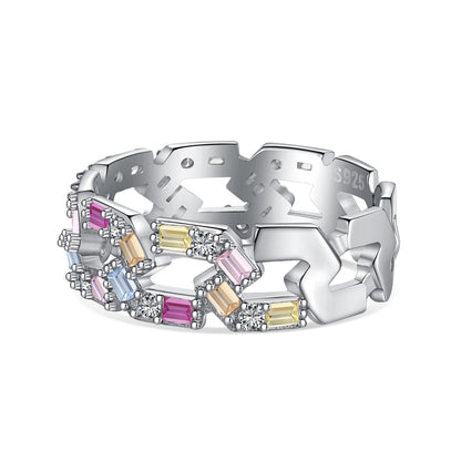 [baslovejewels]Sparkling Vibrant Emerald Cut Daily Ring