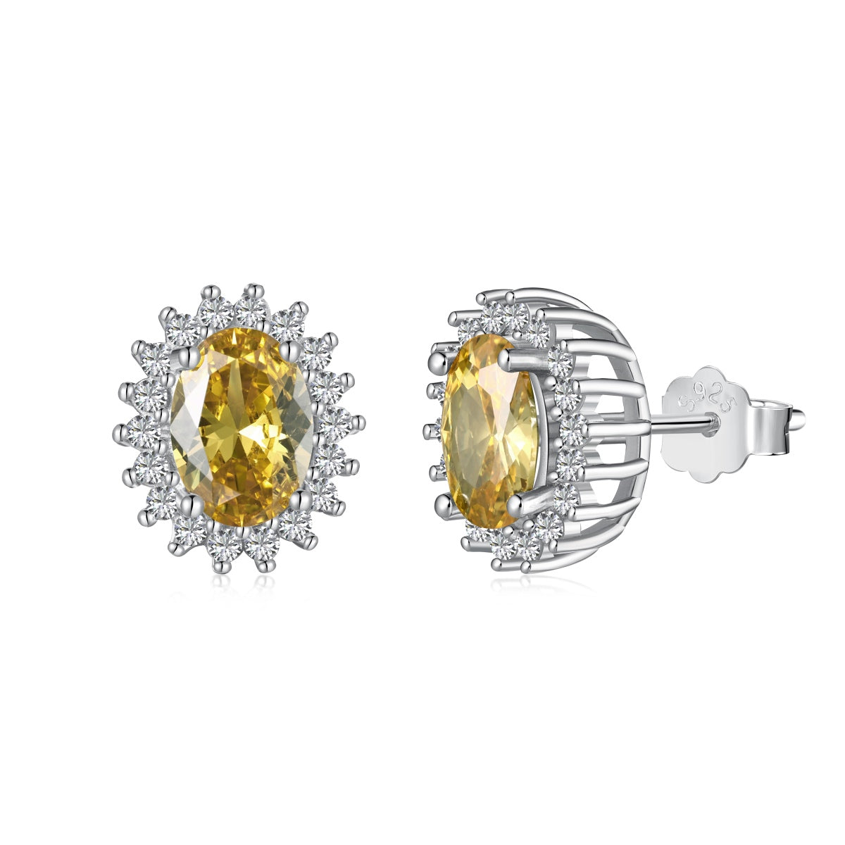 [baslovejewels]Delicate Radiant Oval Cut Daily Earrings