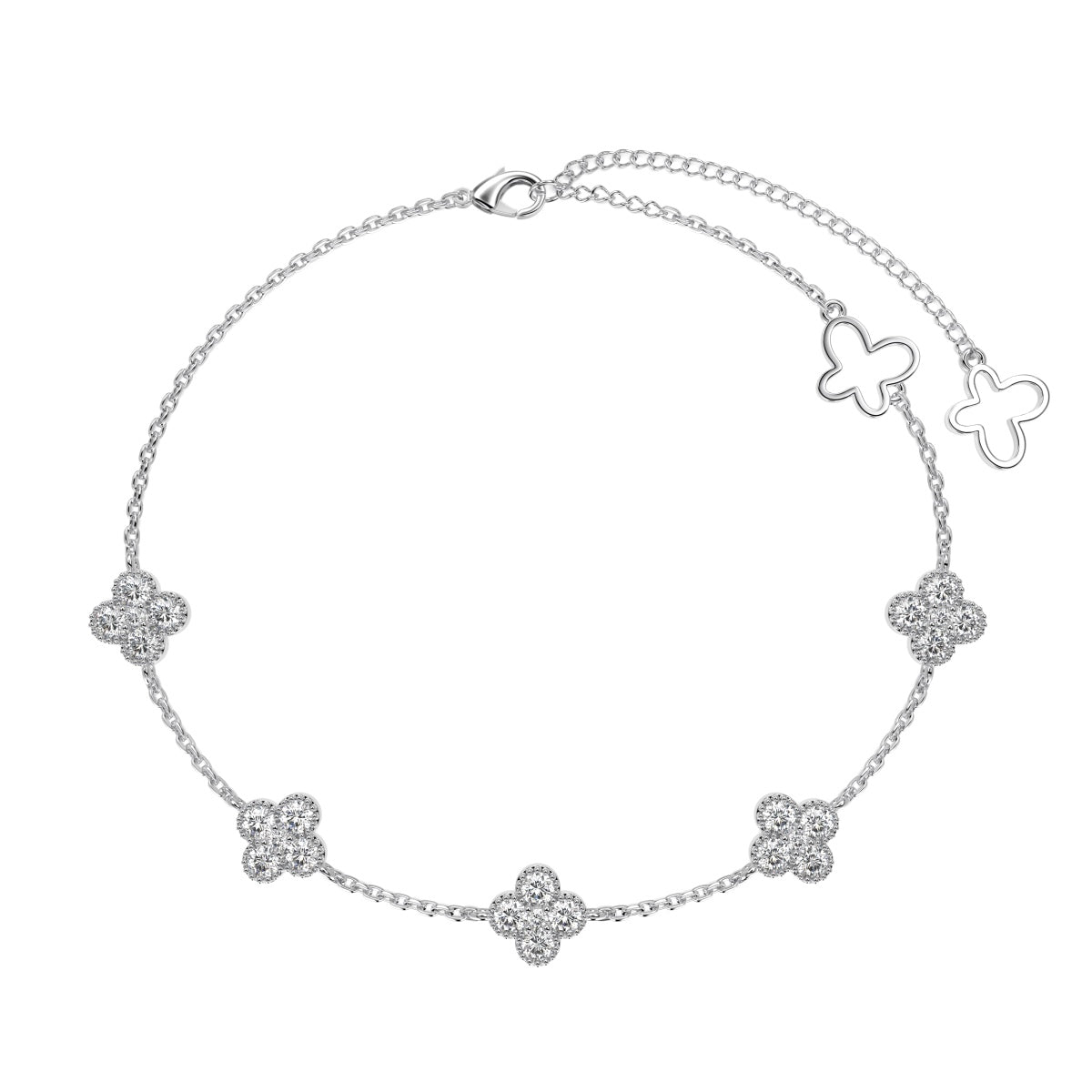 [baslovejewels]Four-Leaf Clover Hollow Butterfly Bracelet