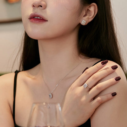 [baslovejewels]1.0 Carat Luxurious Dainty Emerald Cut Daily Earrings