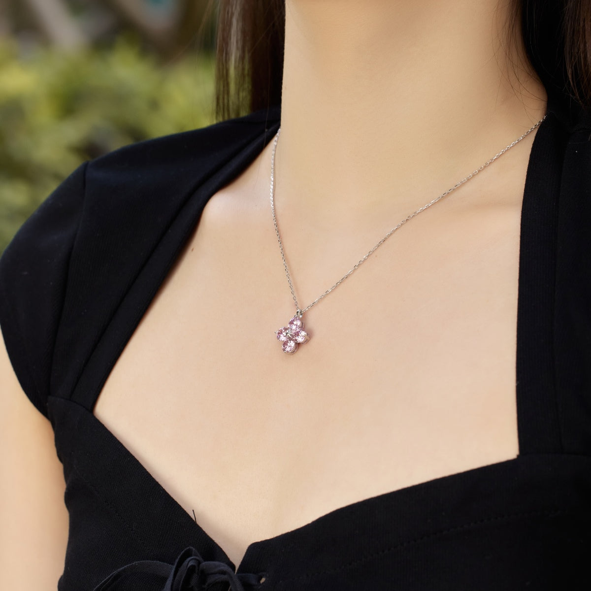 [baslovejewels]Four-Leaf Clover And Eight-Pointed Star Necklace