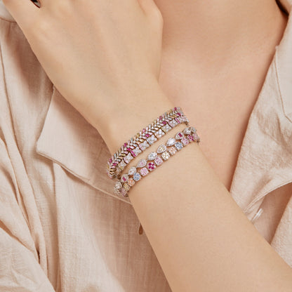 [baslovejewels]Delicate Colorful Emerald Cut Daily Bracelet