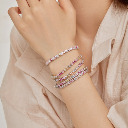 [baslovejewels]Delicate Colorful Emerald Cut Daily Bracelet