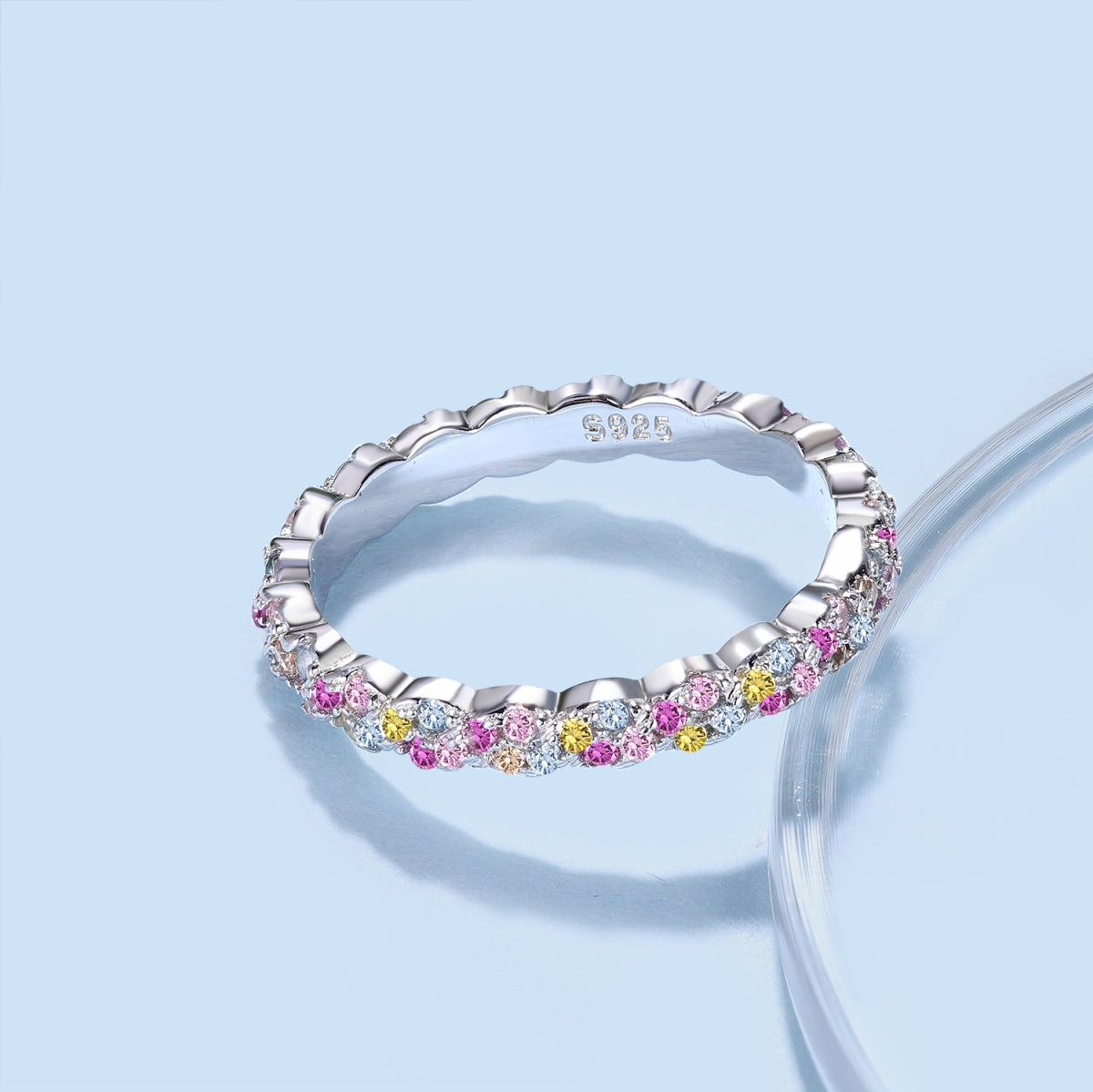 [baslovejewels]Dainty Ebullient Round Cut Daily Ring