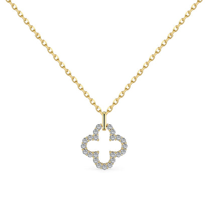 [baslovejewels]Four-Leaf Clover Hollow Design Exquisite Necklace