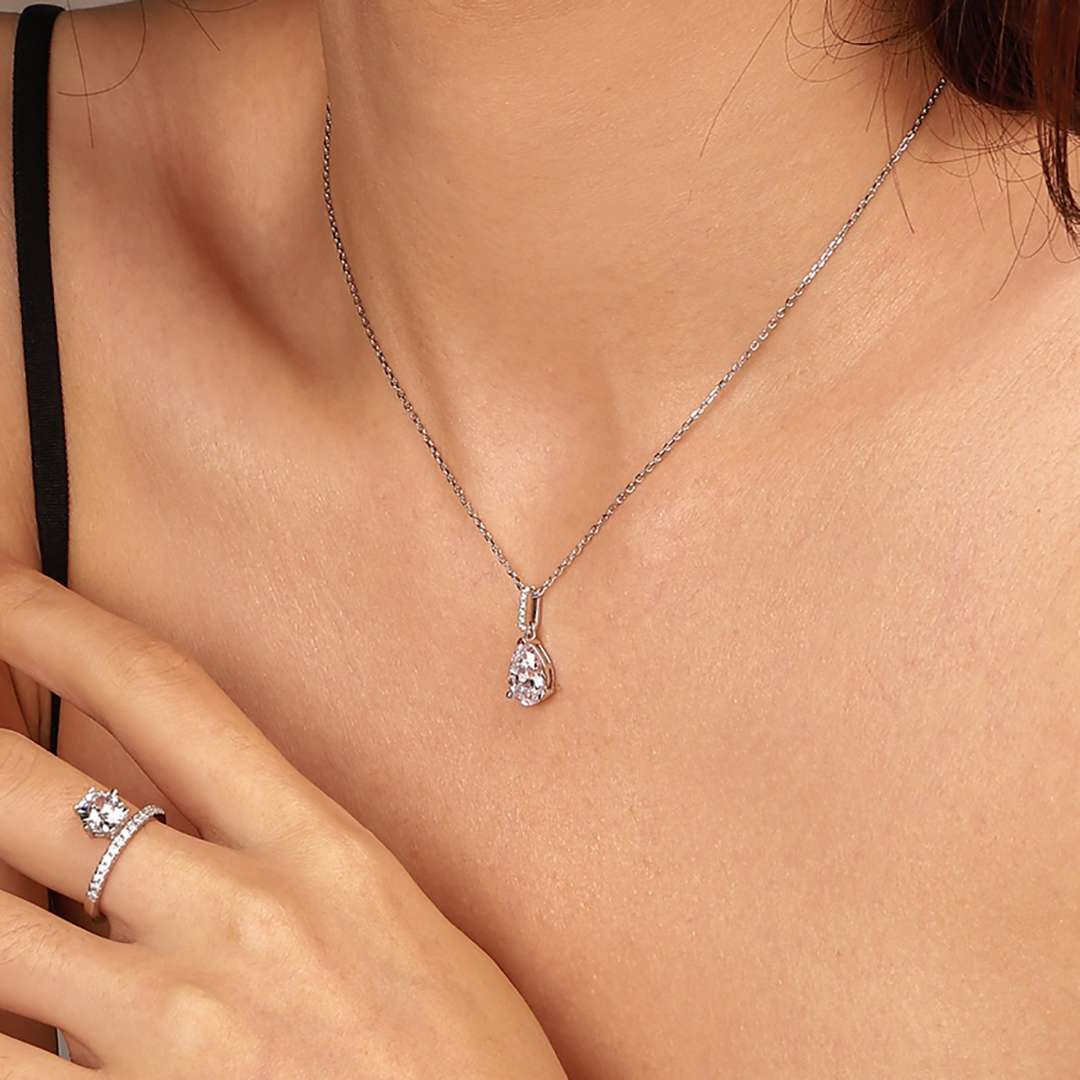 [baslovejewels]Delicate Water Drop Shape Fashion Necklace