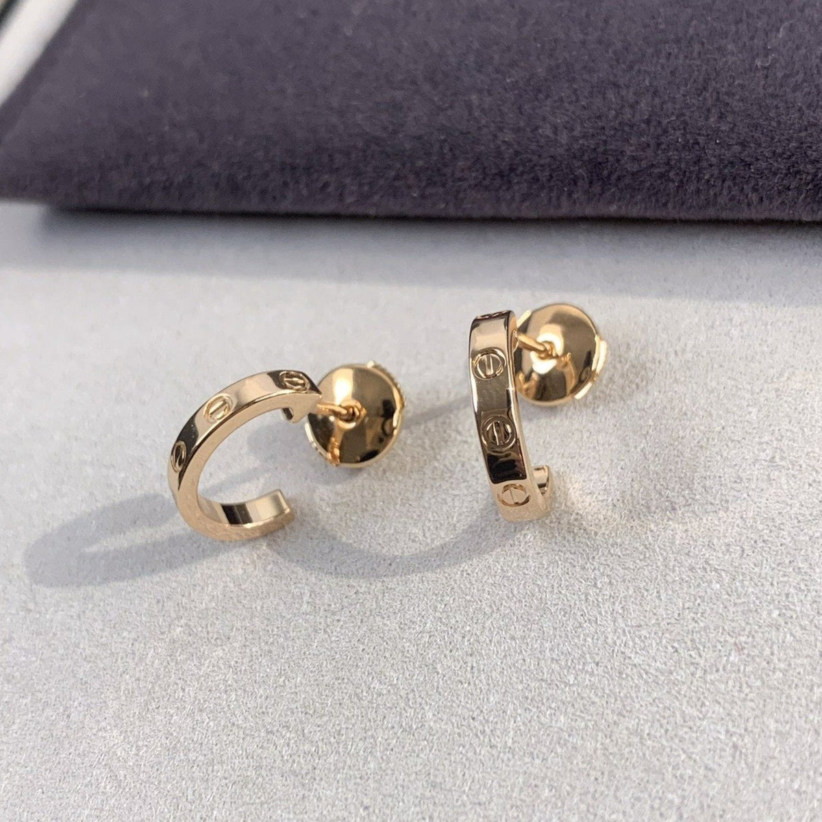 [baslovejewels]LOVE EARRINGS 2.65MM PINK GOLD