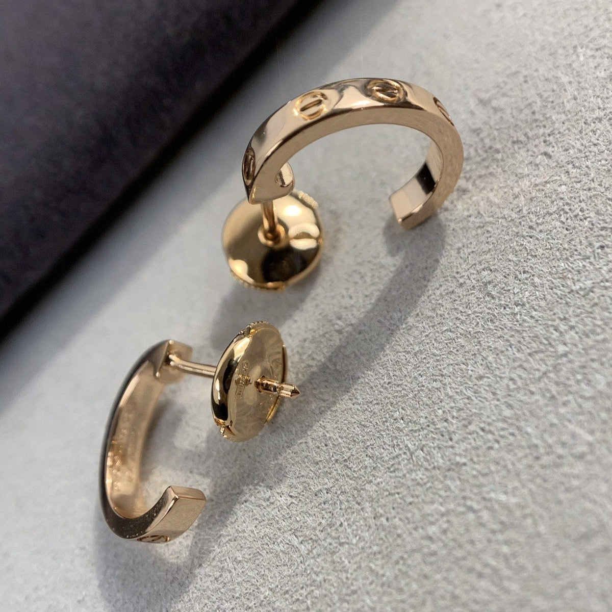 [baslovejewels]LOVE EARRINGS 2.65MM PINK GOLD