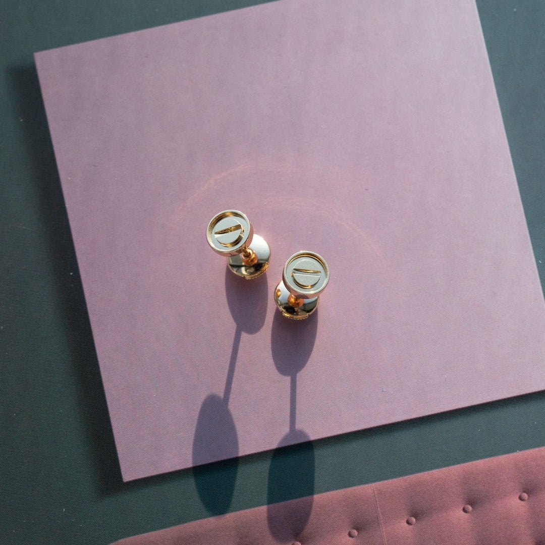 [baslovejewels]LOVE EARRINGS PINK GOLD 10MM