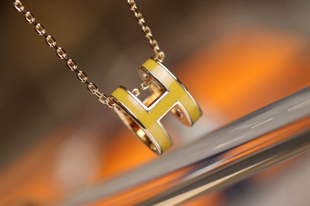 [baslovejewels]POP H PEDANT PINK GOLD