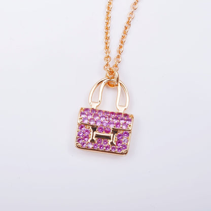 [baslovejewels]CONSTANCE PEDANT PURPLE DIAMOND NECKLACE