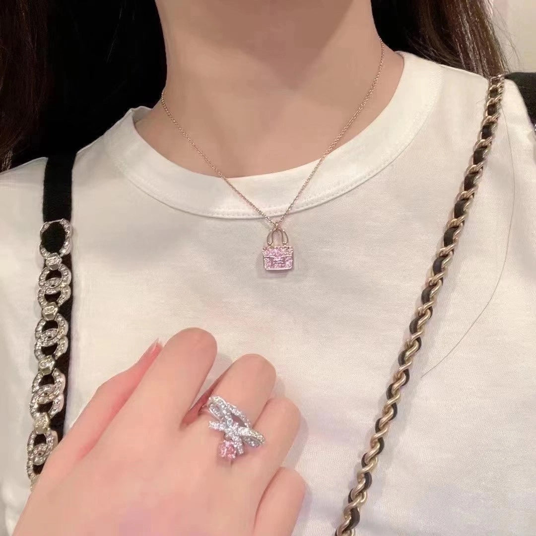 [baslovejewels]CONSTANCE PEDANT PURPLE DIAMOND NECKLACE
