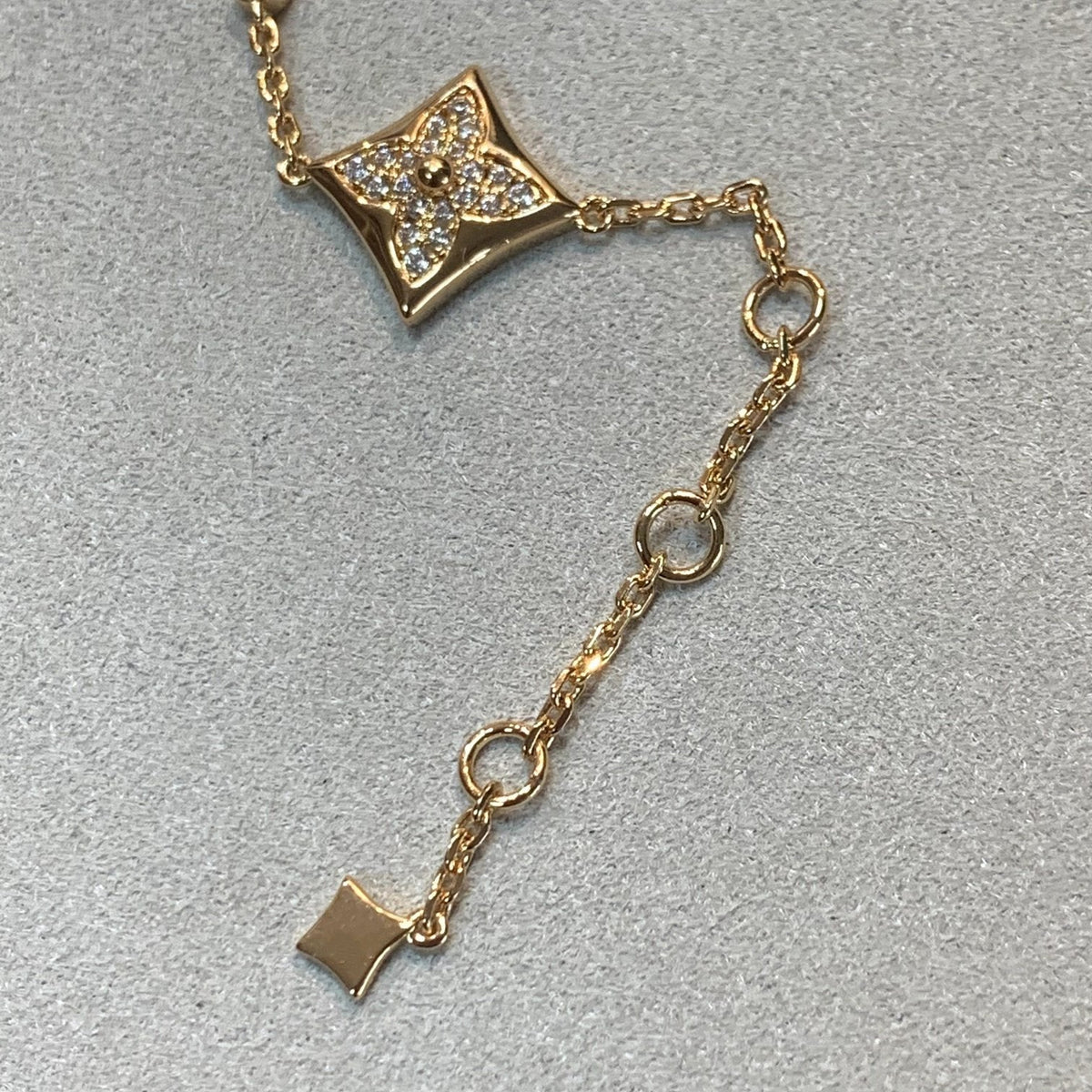 [baslovejewels]STAR AND SUN 4 MOTIFS GOLD DIAMONDS BRACELET