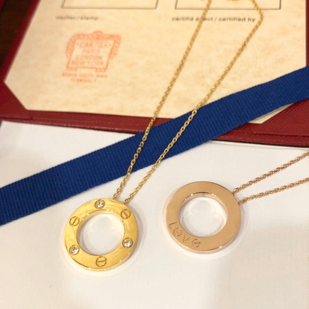 [baslovejewels]LOVE NECKLACE 16MM 3 DIAMONDS