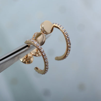 [baslovejewels]JUSTE EARRINGS 12.75MM PINK GOLD DIAMOND