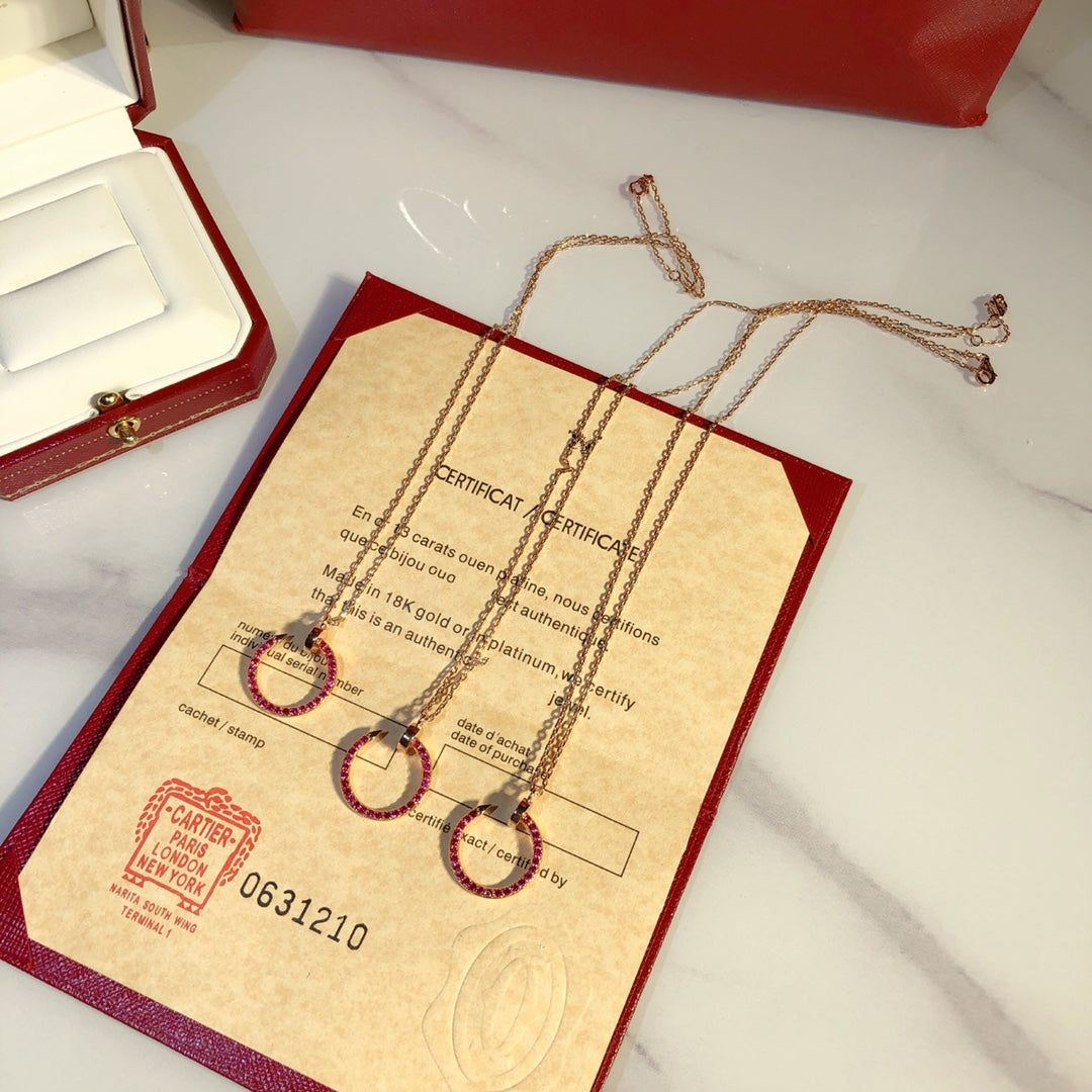 [baslovejewels]JUSTE NECKLACE GOLD RED DIAMONDS