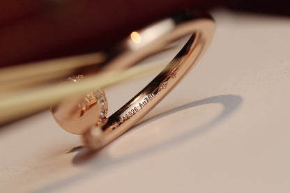 [baslovejewels]JUSTE RING 2.65MM PINK GOLD DIAMOND
