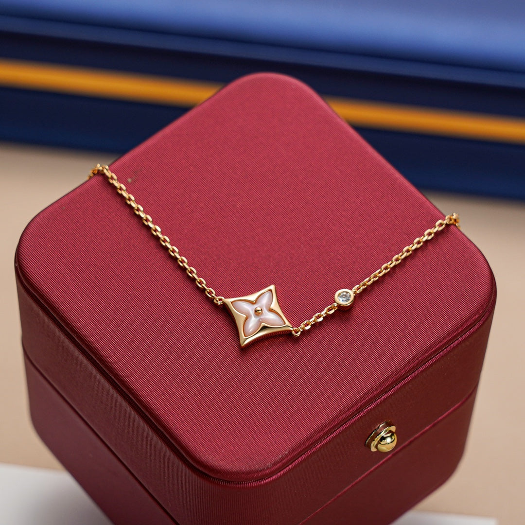 [baslovejewels]STAR 1 DIAMOND PINK GOLD BRACELET