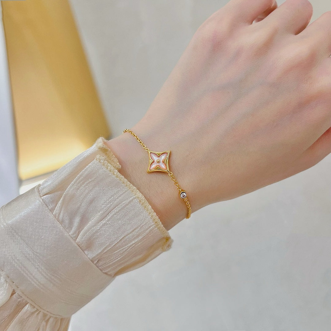 [baslovejewels]STAR 1 DIAMOND PINK GOLD BRACELET