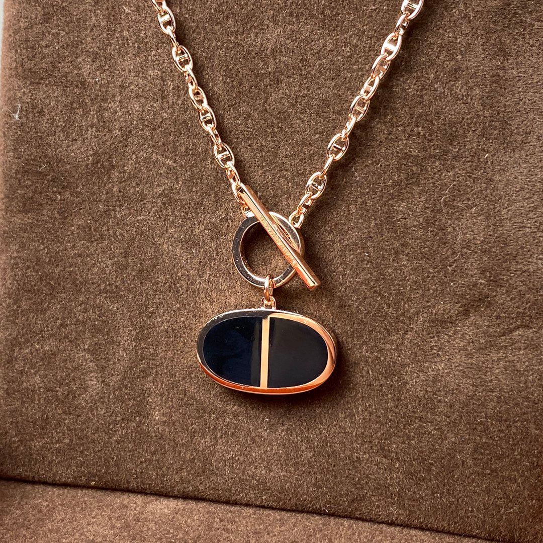 [baslovejewels]CHAINE VERSO BLACK CERAMIC NECKLACE