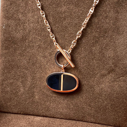 [baslovejewels]CHAINE VERSO BLACK CERAMIC NECKLACE