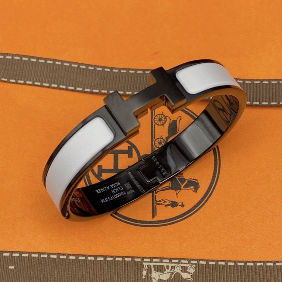 [baslovejewels]H BRACELET 12MM BLACK WHITE CERAMIC