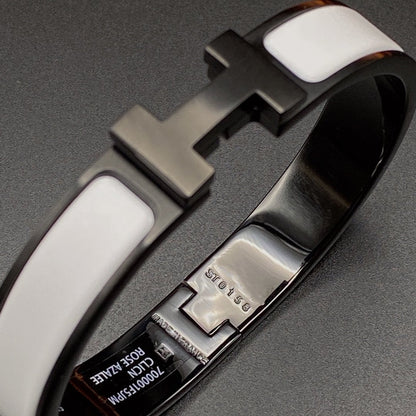 [baslovejewels]H BRACELET 12MM BLACK WHITE CERAMIC