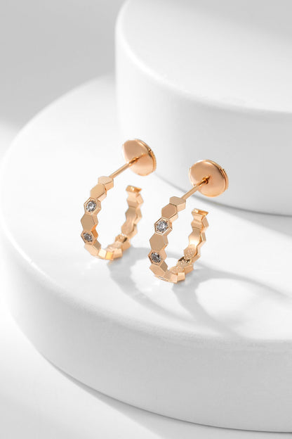 [baslovejewels]BEE LOVE DIAMOND HOOP EARRINGS