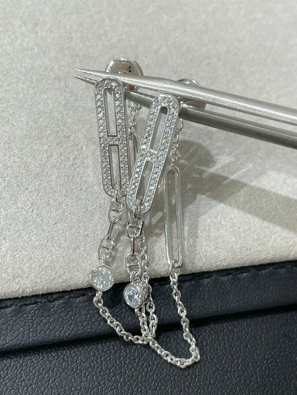 [baslovejewels]CHAINE CHAOS DIAMOND DROP EARRINGS