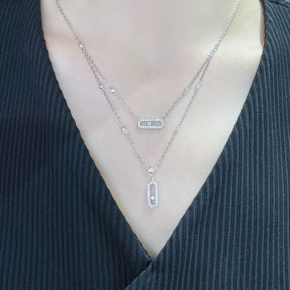 [baslovejewels]MOVE 2 ROW DIAMOND NECKLACE
