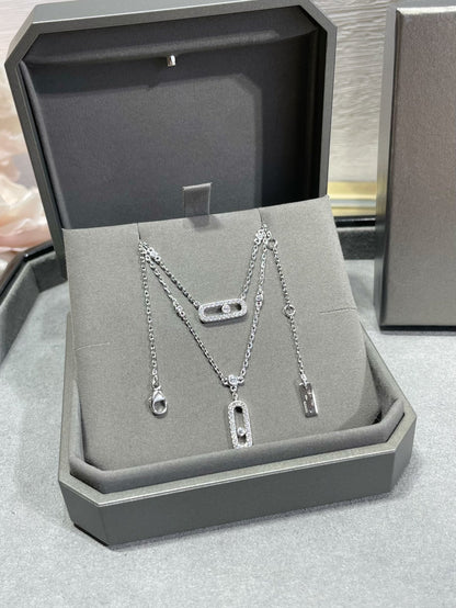 [baslovejewels]MOVE 2 ROW DIAMOND NECKLACE
