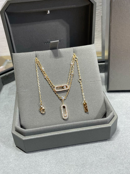 [baslovejewels]MOVE 2 ROW DIAMOND NECKLACE