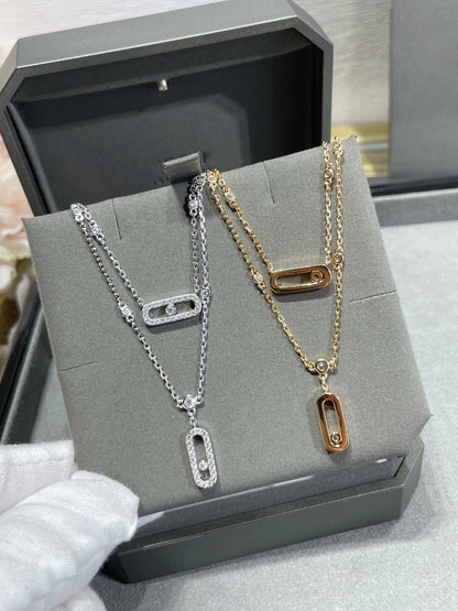 [baslovejewels]MOVE 2 ROW DIAMOND NECKLACE