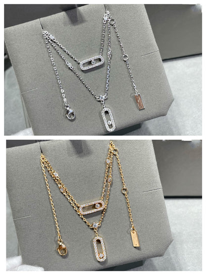 [baslovejewels]MOVE 2 ROW DIAMOND NECKLACE