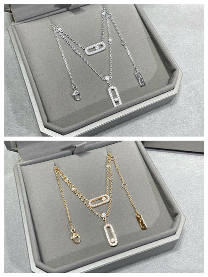[baslovejewels]MOVE 2 ROW DIAMOND NECKLACE