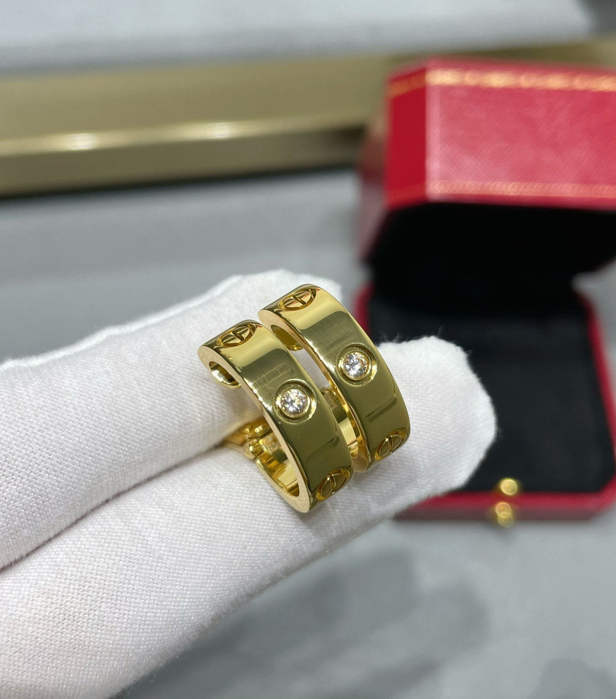 [baslovejewels]LOVE 5.5MM 1 DIAMOND EARRINGS