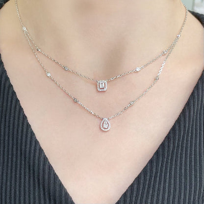 [baslovejewels]MY TWIN 2 ROW DIAMOND NECKLACE