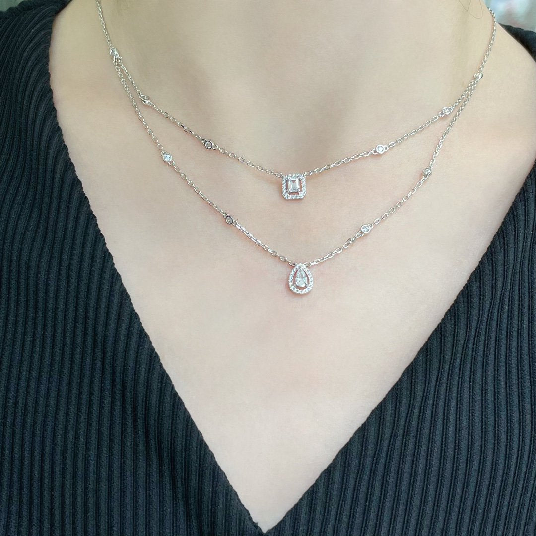 [baslovejewels]MY TWIN 2 ROW DIAMOND NECKLACE