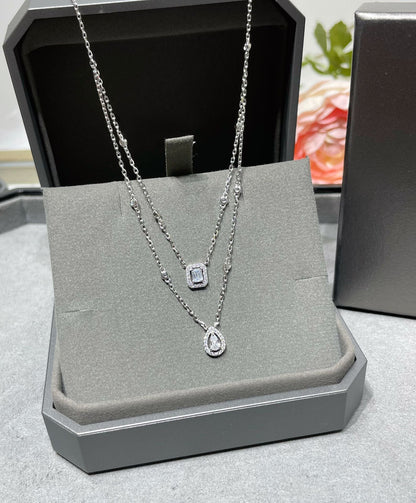 [baslovejewels]MY TWIN 2 ROW DIAMOND NECKLACE