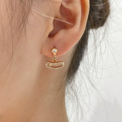 [baslovejewels]MOVE UNO PINK GOLD DIAMOND EARRINGS