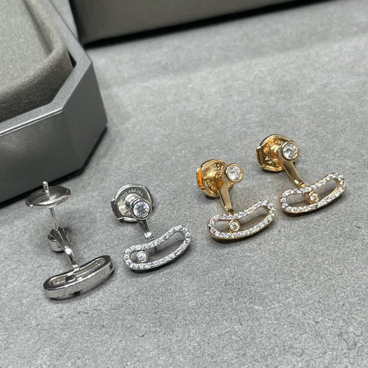 [baslovejewels]MOVE UNO PINK GOLD DIAMOND EARRINGS