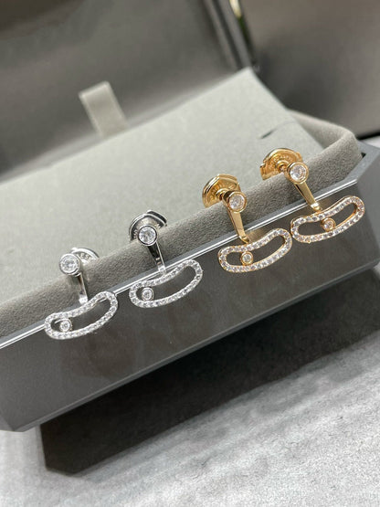 [baslovejewels]MOVE UNO PINK GOLD DIAMOND EARRINGS
