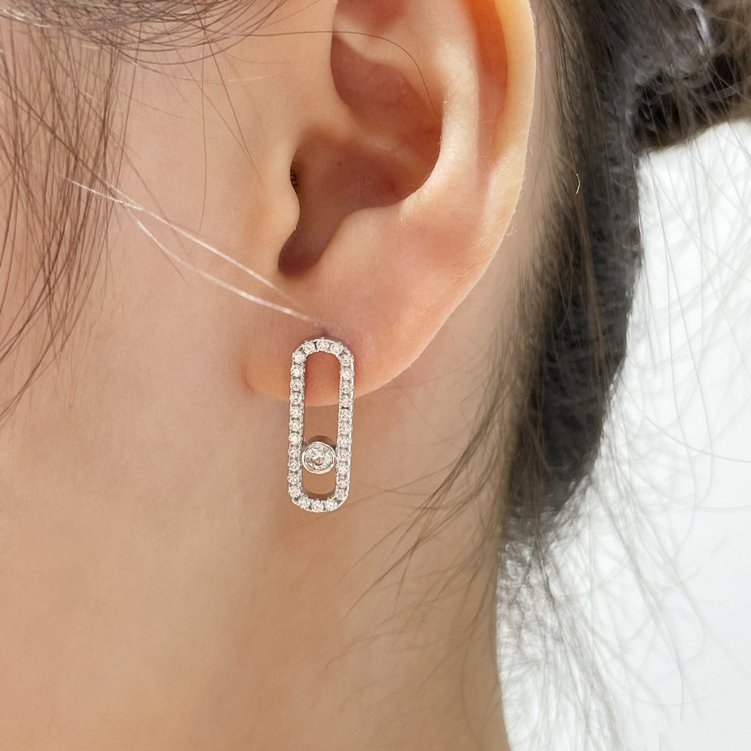 [baslovejewels]MOVE UNO STUD DIAMOND PAVED EARRINGS