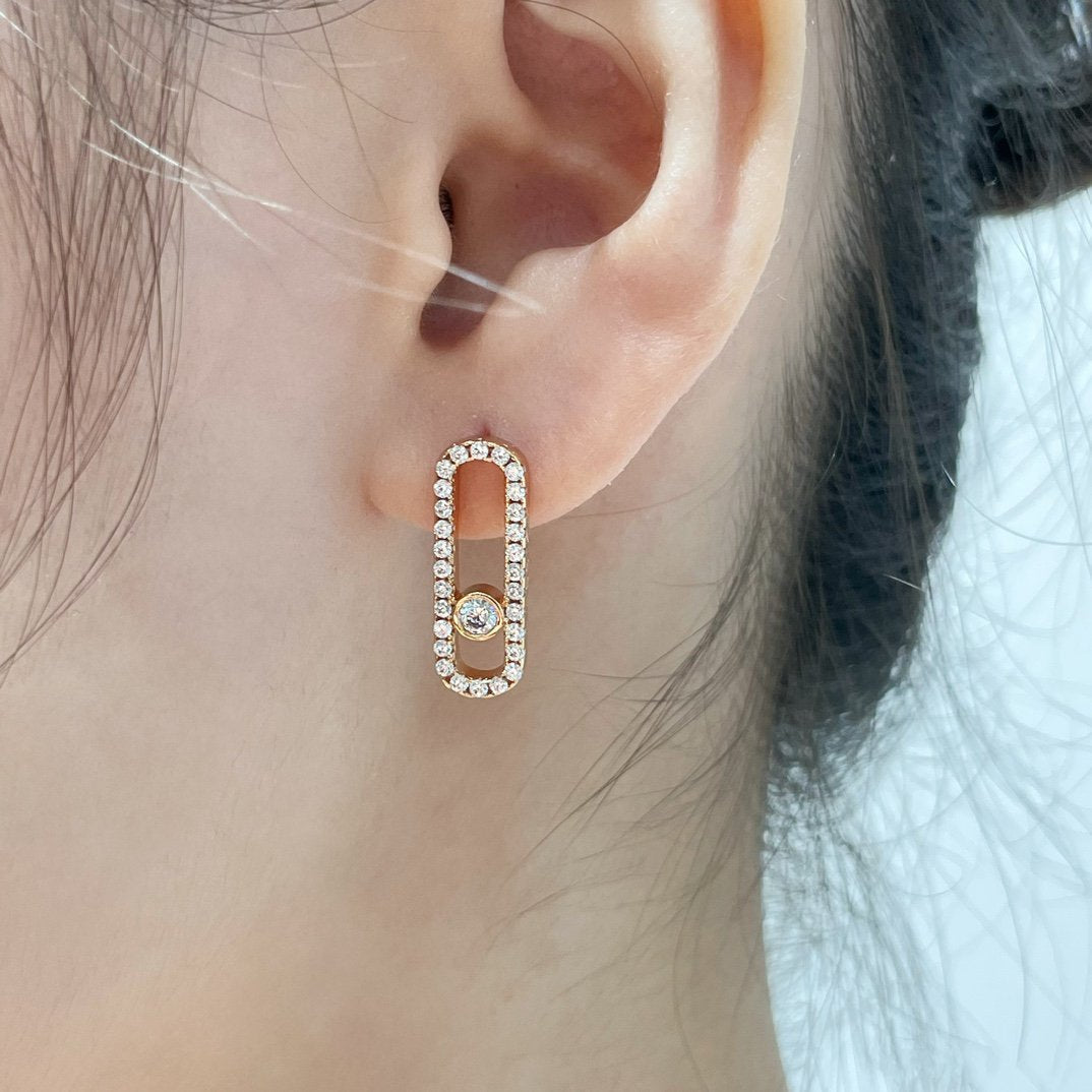 [baslovejewels]MOVE UNO STUD DIAMOND PAVED EARRINGS