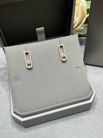 [baslovejewels]MOVE UNO STUD DIAMOND PAVED EARRINGS