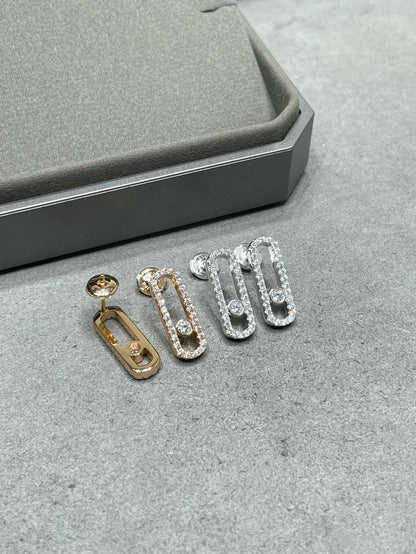 [baslovejewels]MOVE UNO STUD DIAMOND PAVED EARRINGS