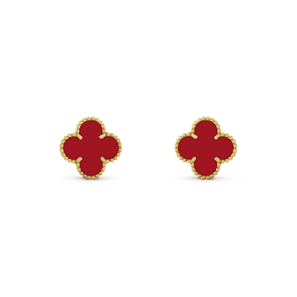 [basloveJW]CLOVER MINI 9.5MM CARNELIAN EARRINGS