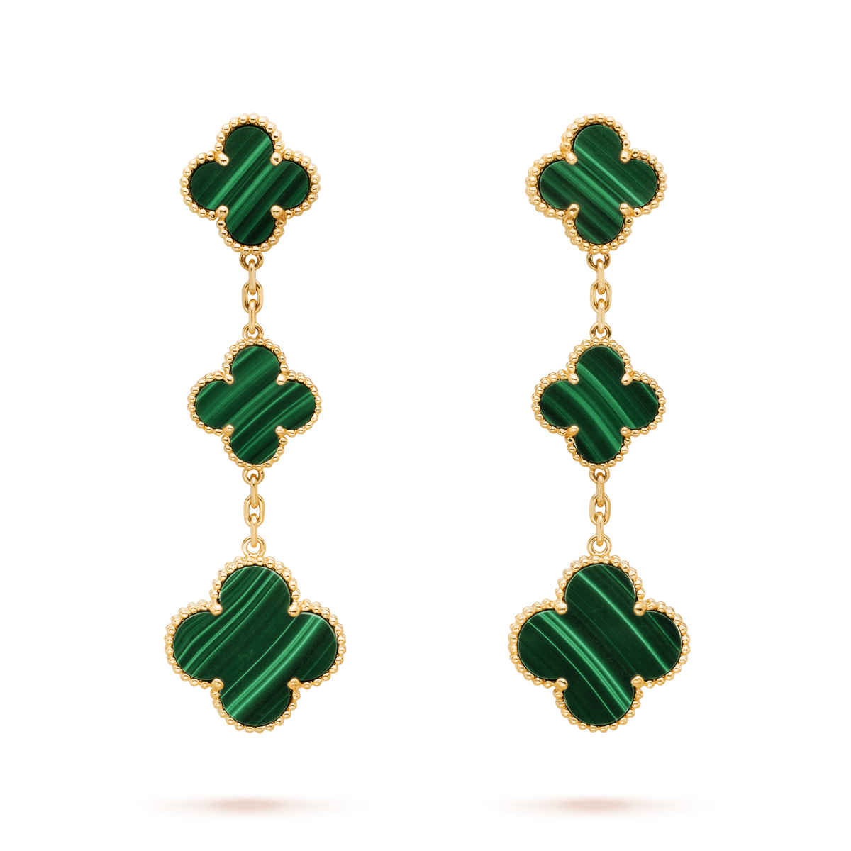 [basloveJW]CLOVER MALACHITE 3 MOTIFS GOLD