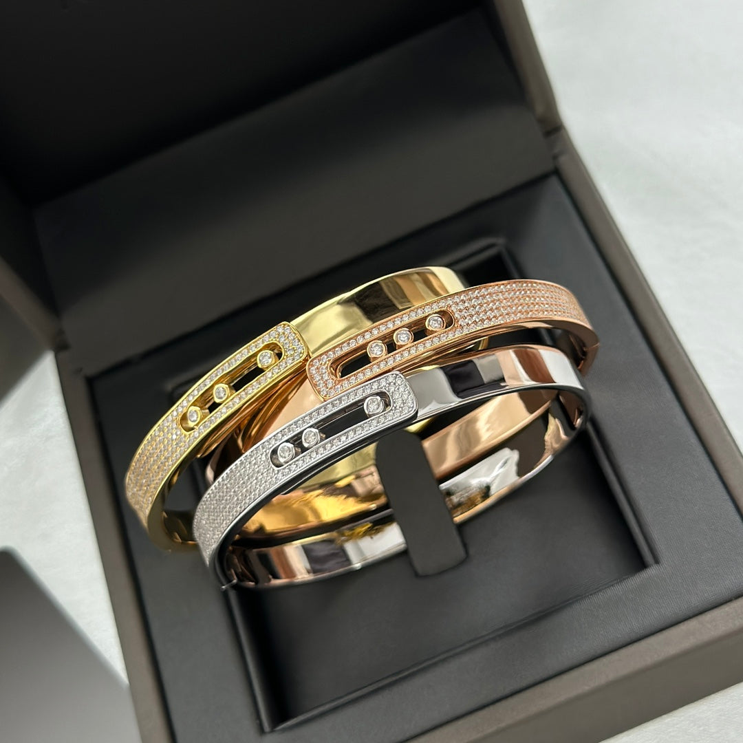 [baslovejewels]Move Noa Rose Gold Pavé Diamond Bangle Bracelet